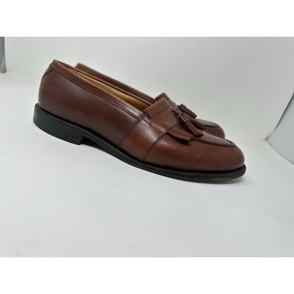Allen Edmonds Newport Leather Tassel Loafers Brown Dress Shoes Mens Size 10 - Picture 3 of 9